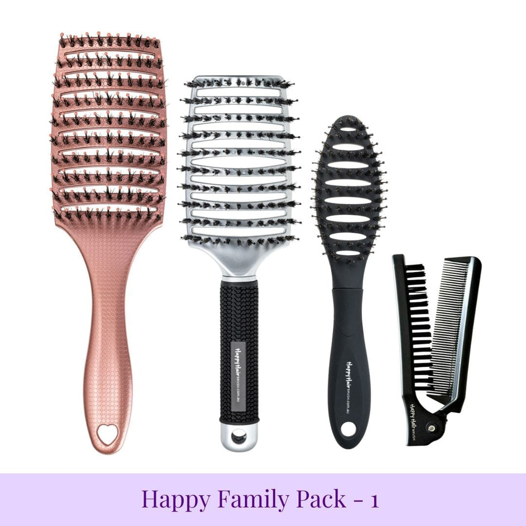 Happy Hair Brush Brush Pack Rose Gold Family Pack - 1 KID