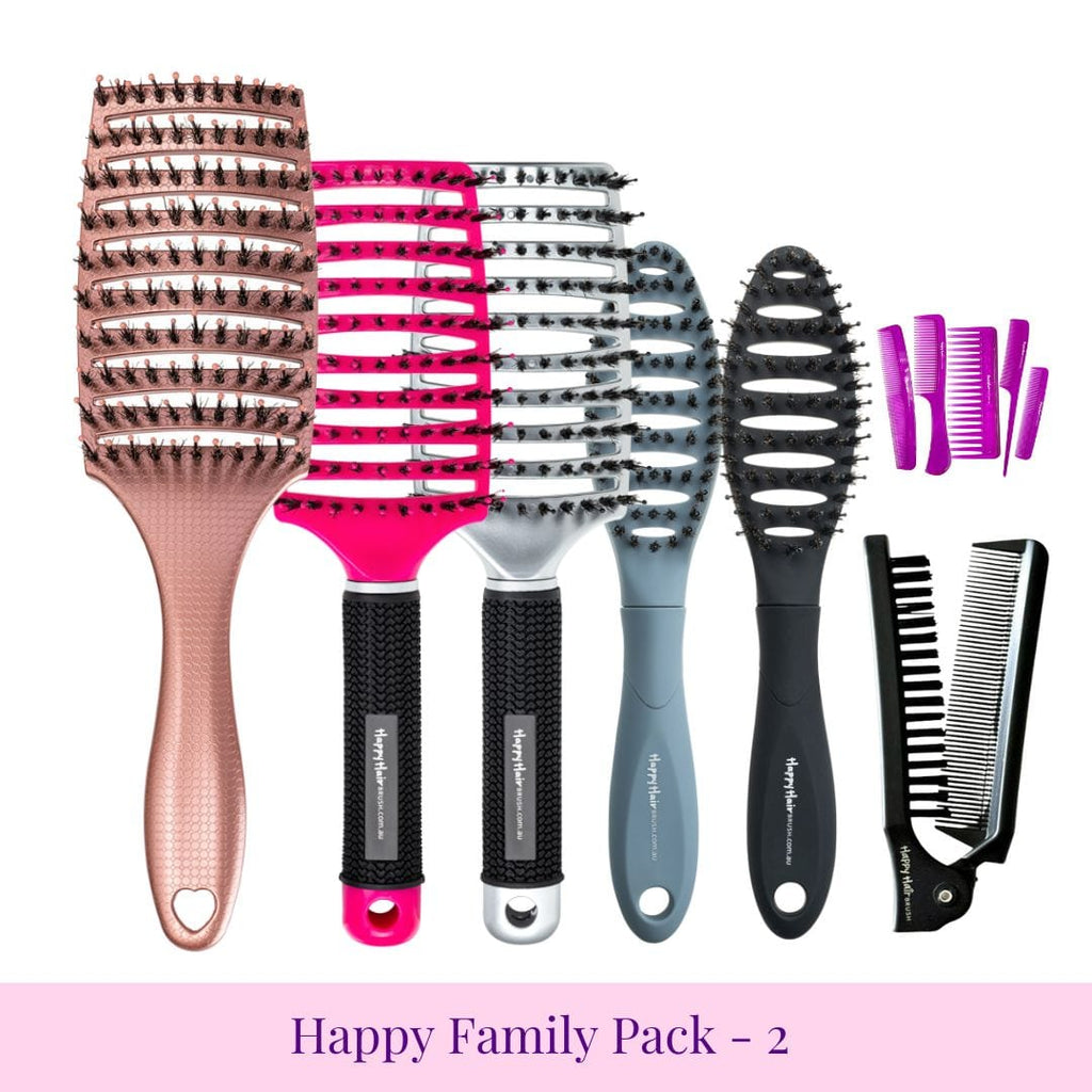 Happy Hair Brush Brush Pack Rose Gold Family Pack - 2 KIDS